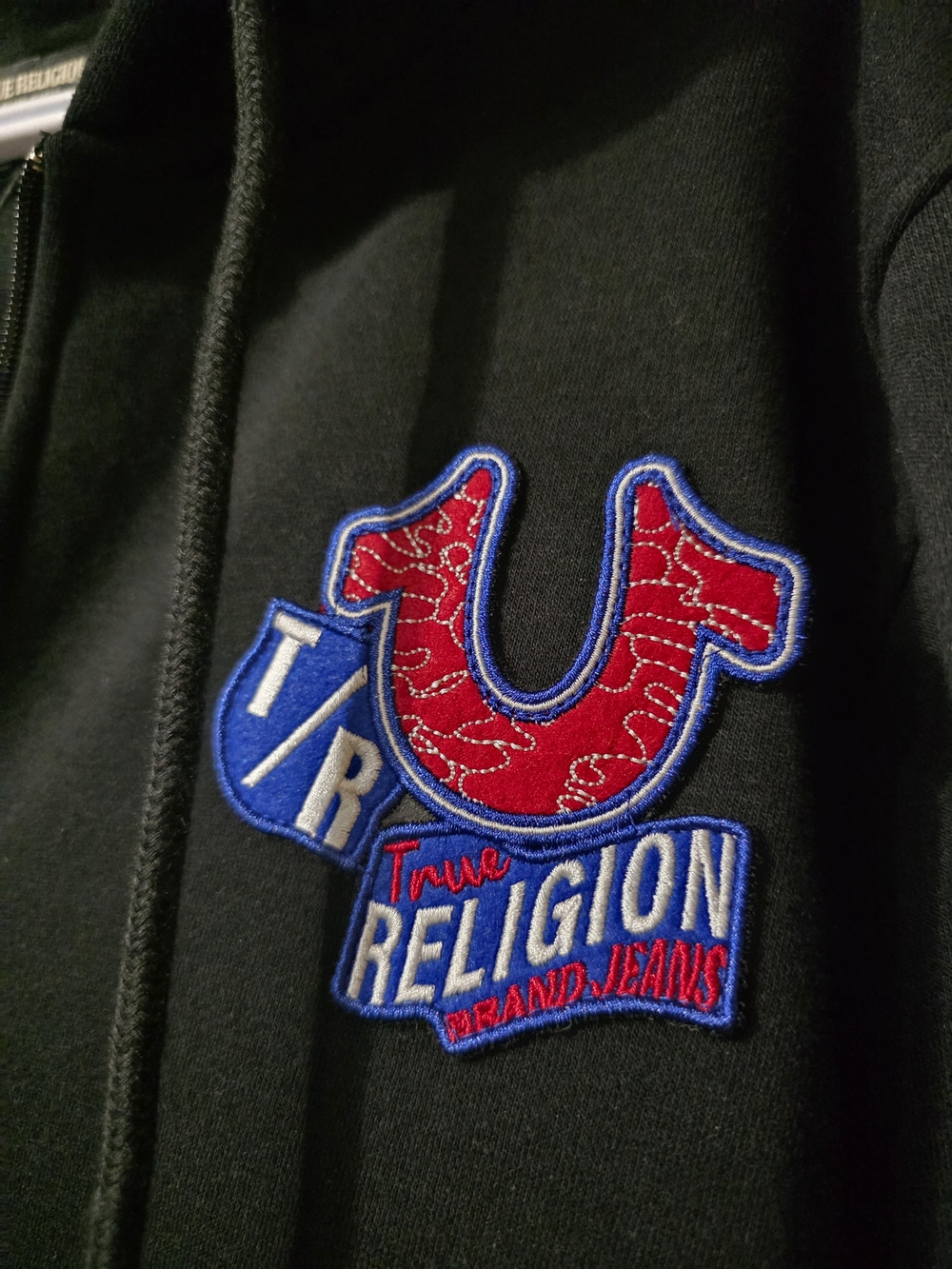 True Religion Black Full-Zip Hoodie New - Picture 3 of 6